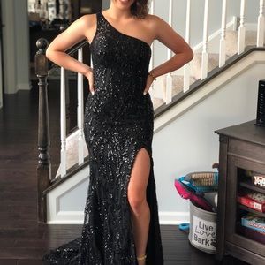 Mori Lee by Madeline Gardner Long Black Prom Dress